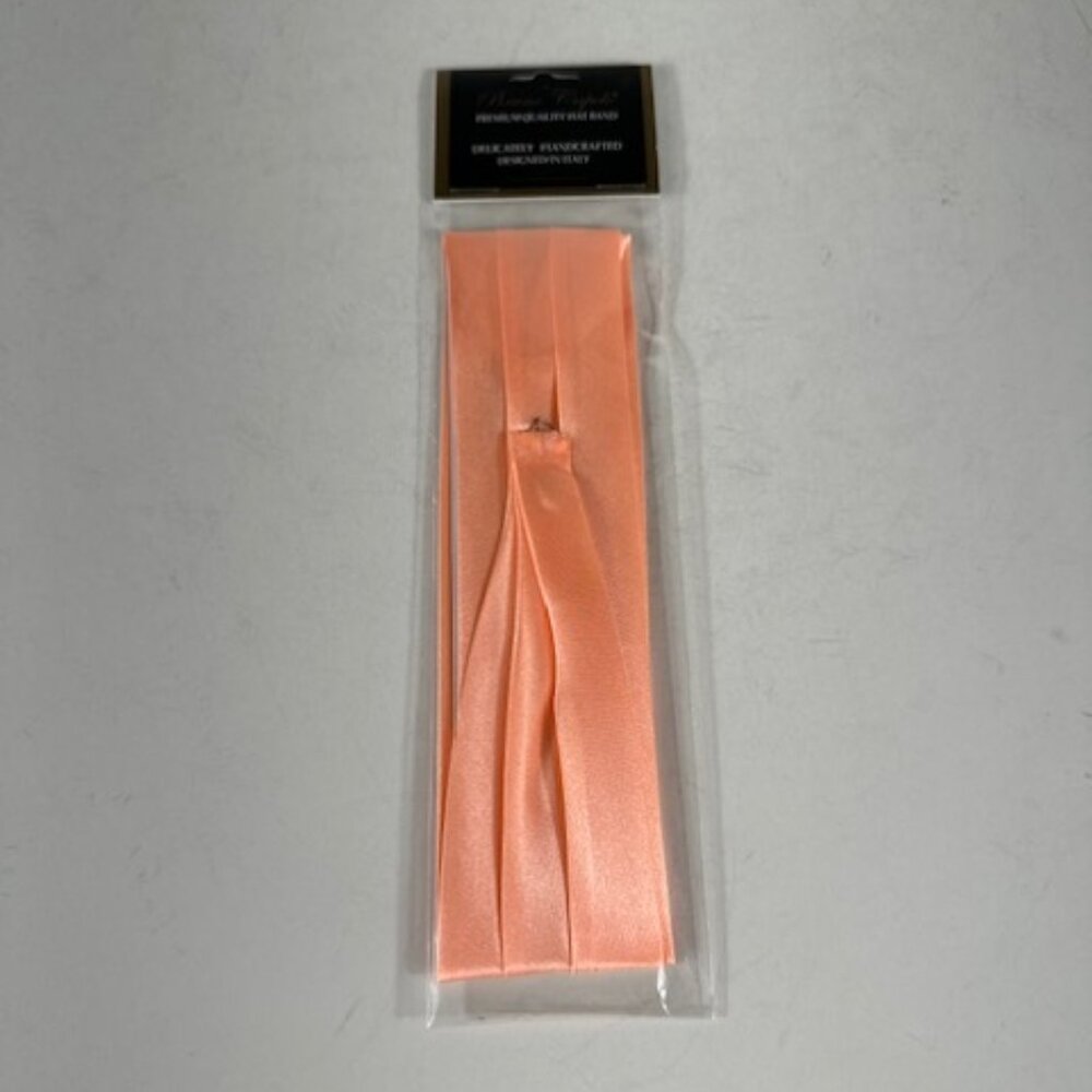 Bruno Capelo Men's Peach 3 Pleat Hat Band Premium 2 End Hooks 100% Satin